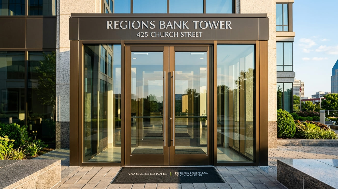 Professional commercial door repair specialist working in a Tennessee commercial facility